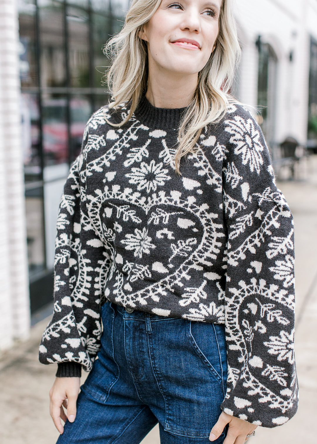 Charcoal Cream Sweater