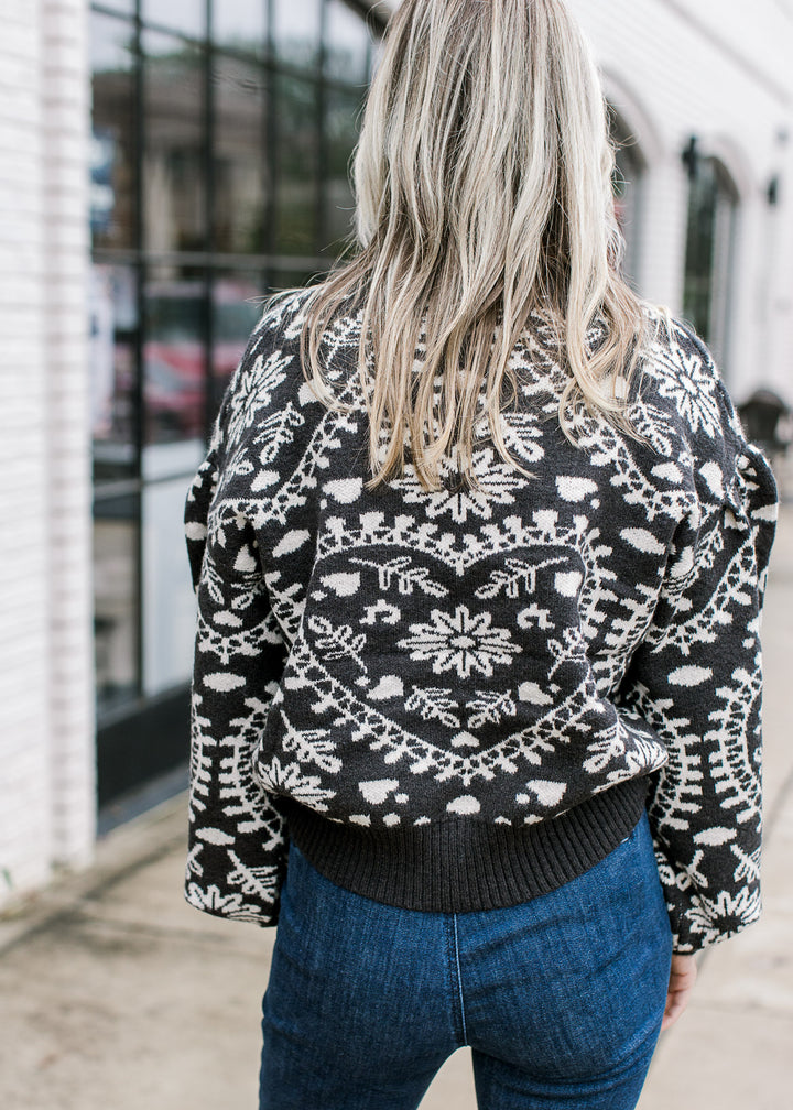 Charcoal Cream Sweater