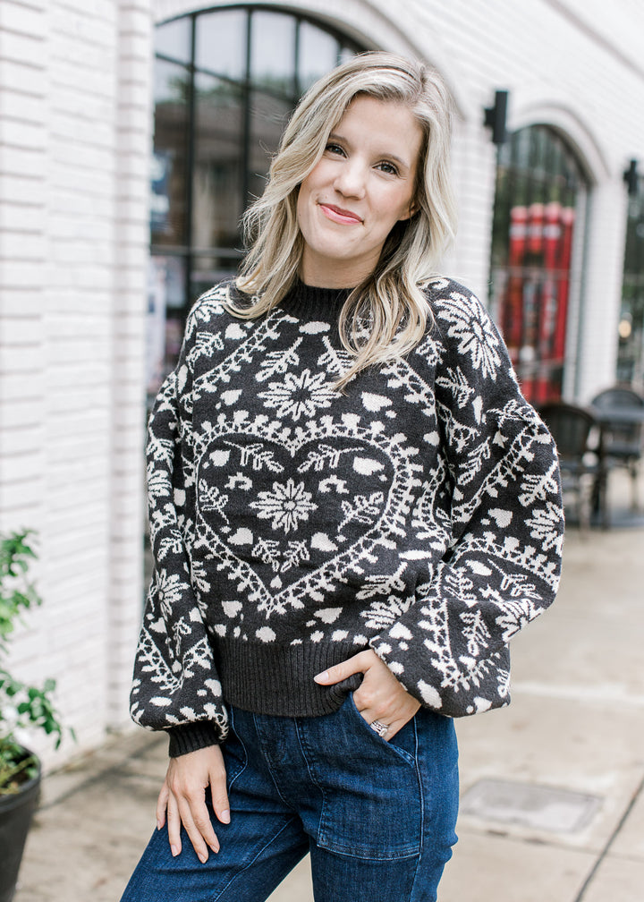Charcoal Cream Sweater