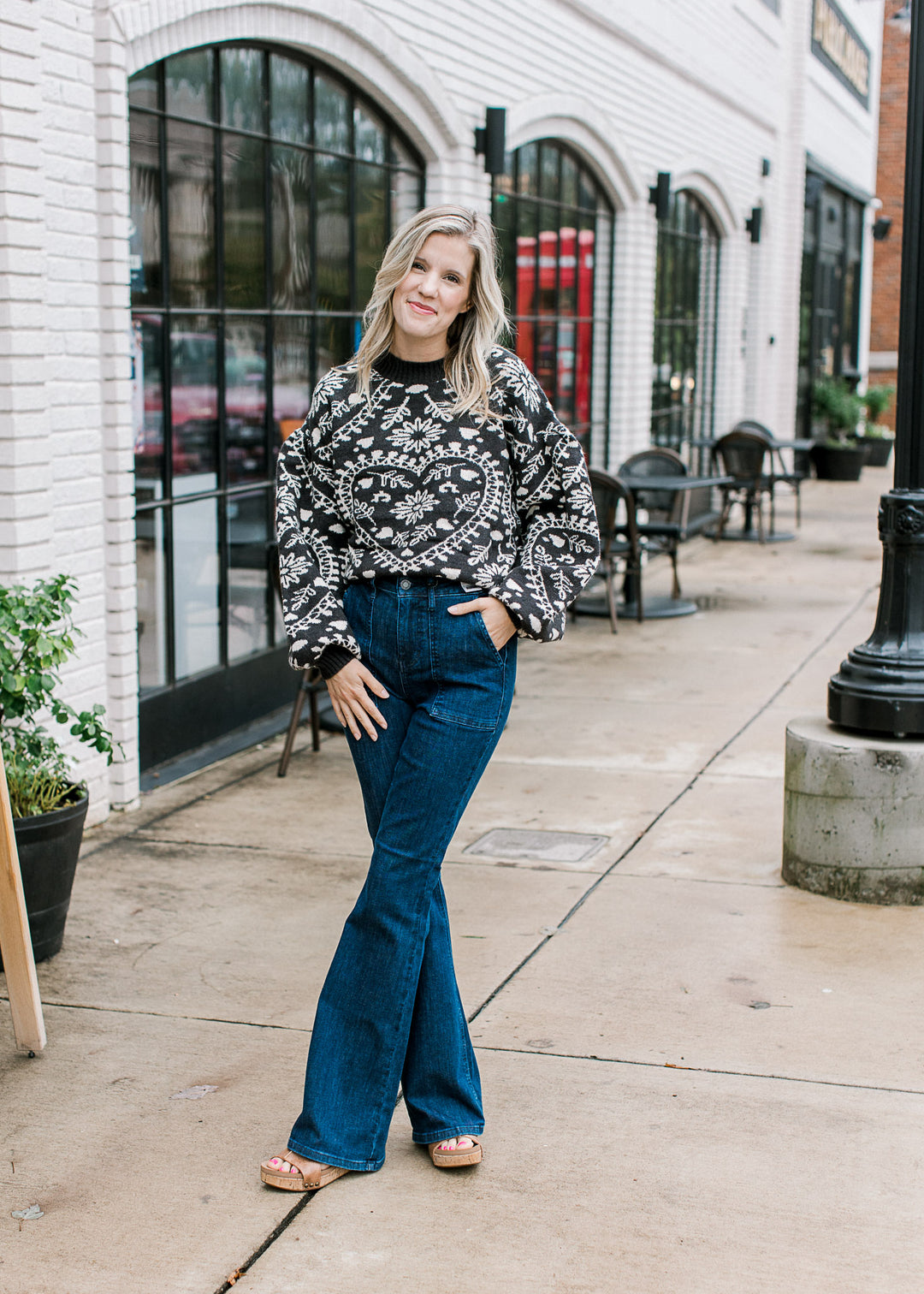 Charcoal Cream Sweater