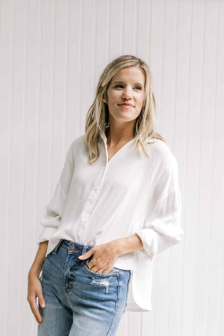 X Closet Staple White Button Down