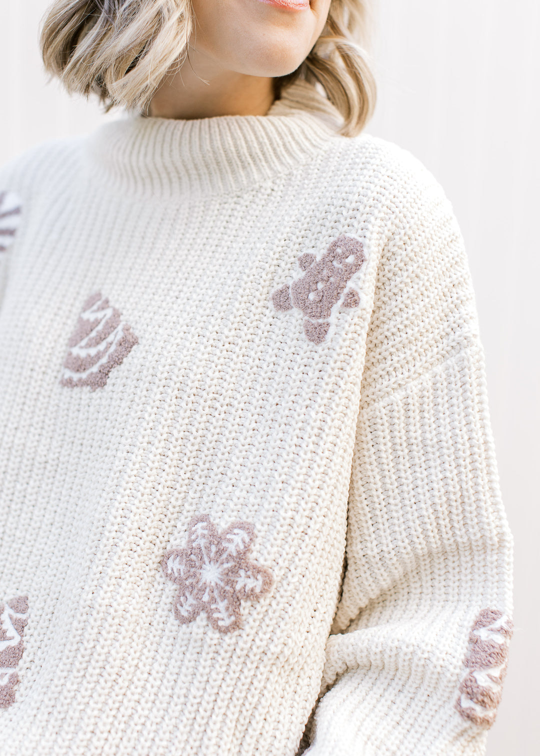 Cream and Taupe Christmas Sweater
