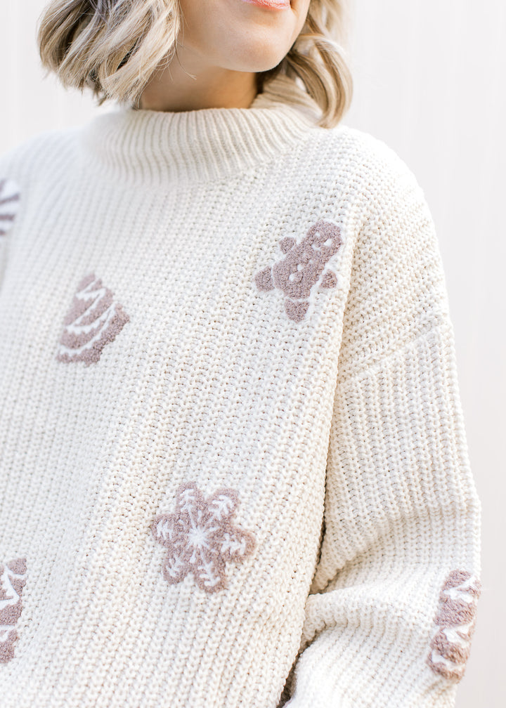 Cream and Taupe Christmas Sweater
