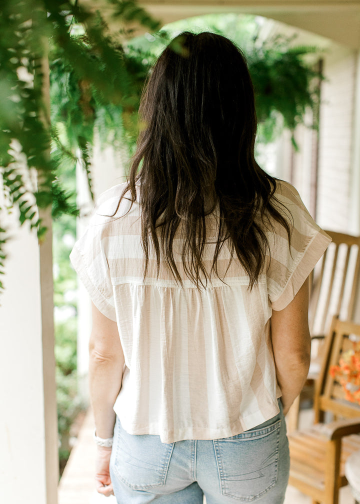 Creamed Coffee Stripe Top