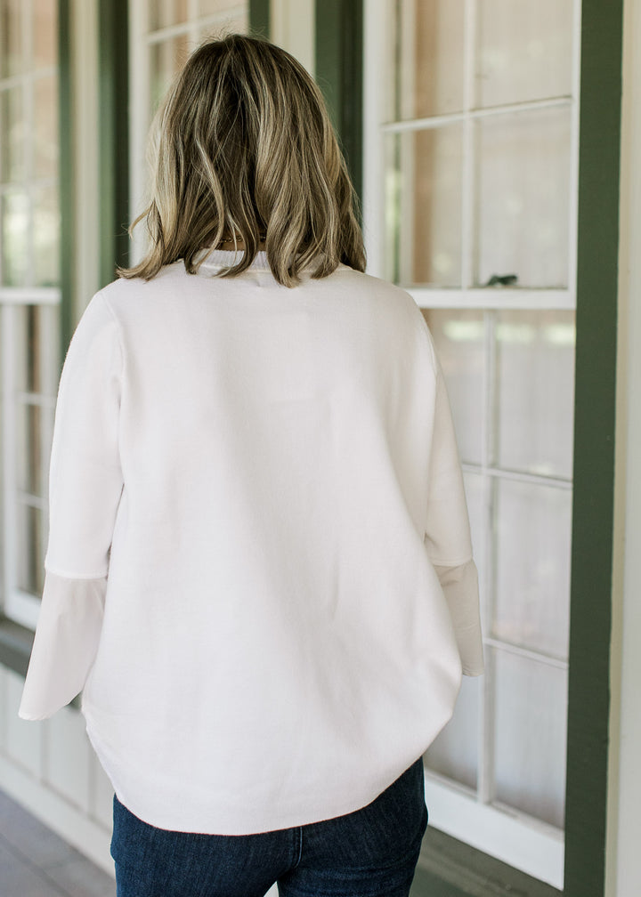 Creamy Sweater with Flare Sleeve
