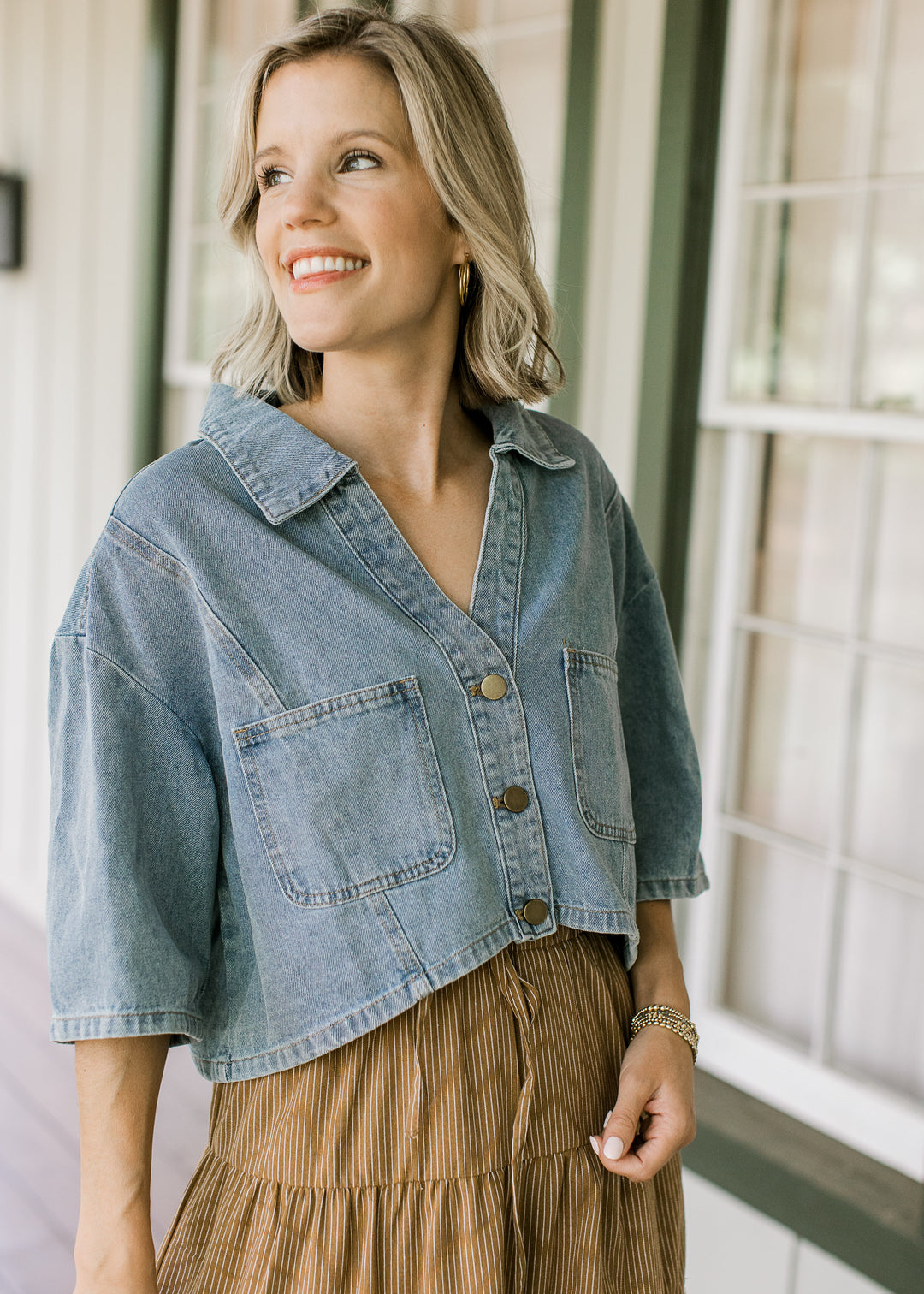 Cropped Denim Top
