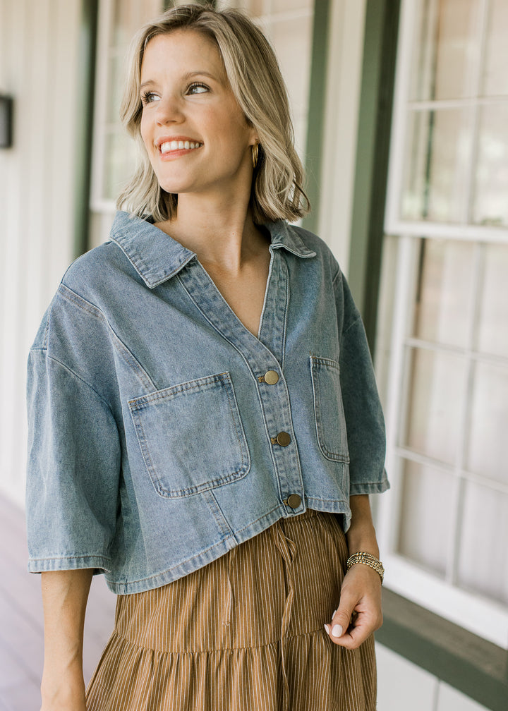 Cropped Denim Top