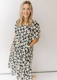 X Daisy Chain Navy Floral Dress