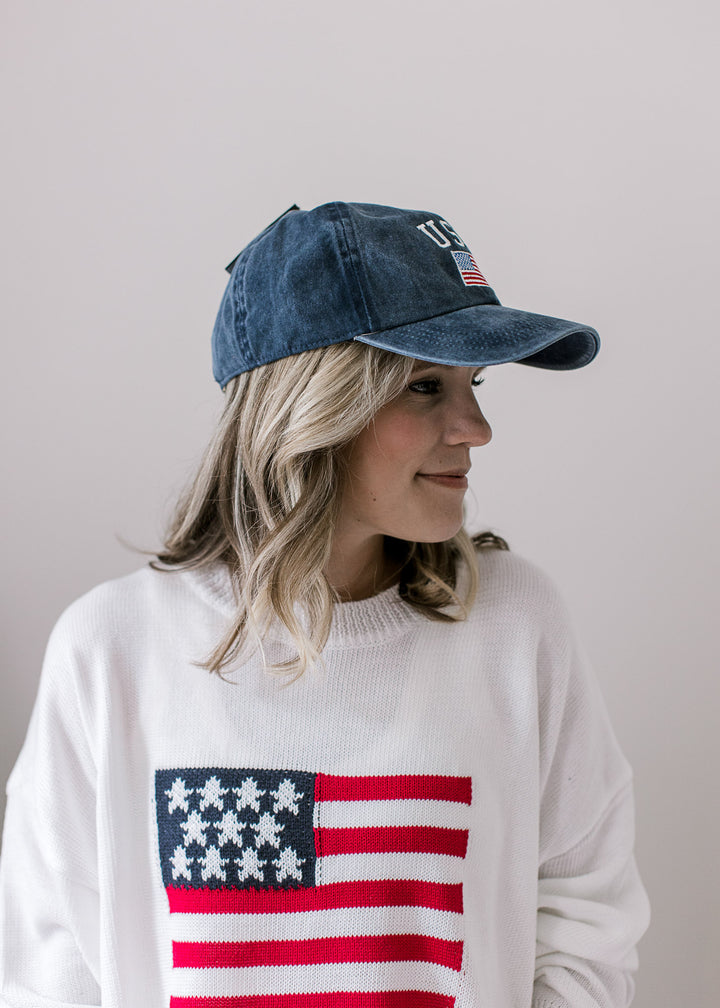 Denim USA Flag Cap