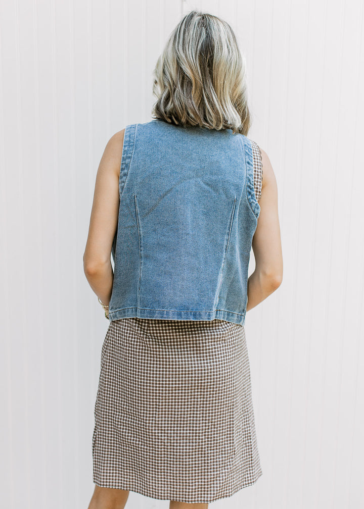 Denim Button Vest