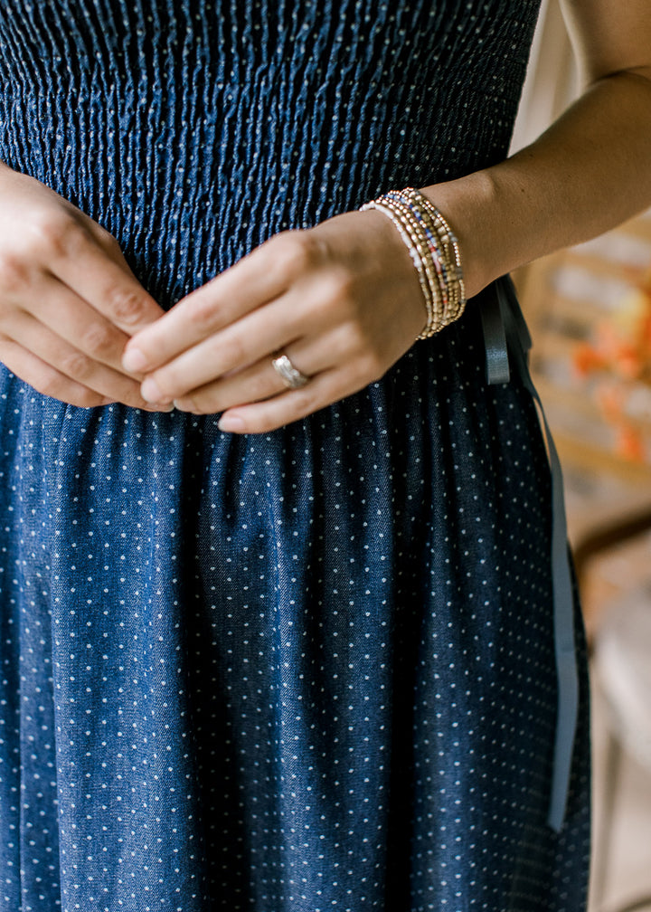 Denim Polka Dot Dress
