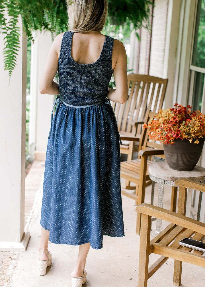 Denim Polka Dot Dress