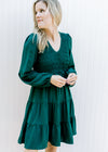 Emerald Green Smocked Dress