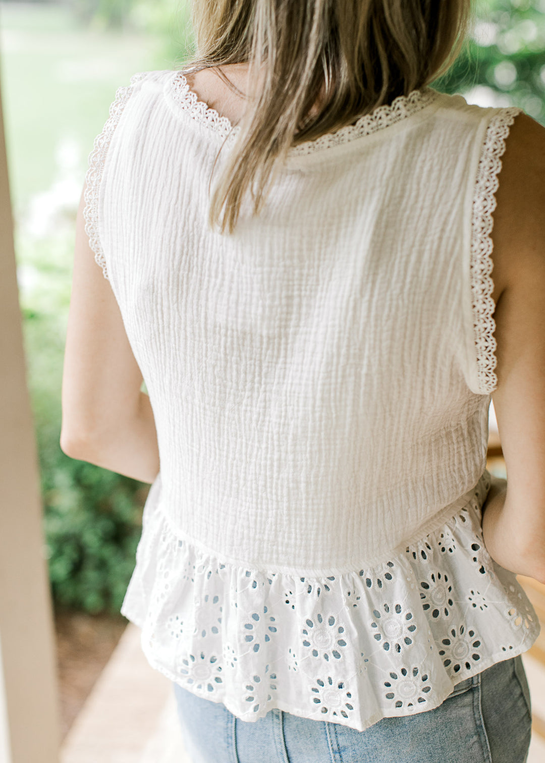 Eyelet Sleeveless Top