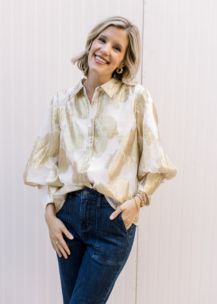 Gold Shimmer Pattern Top