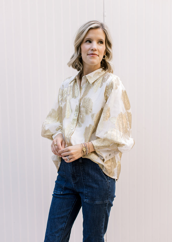 Gold Shimmer Pattern Top