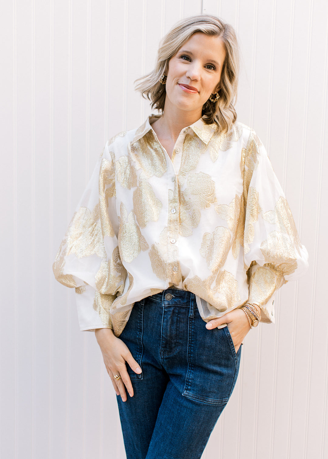Gold Shimmer Pattern Top