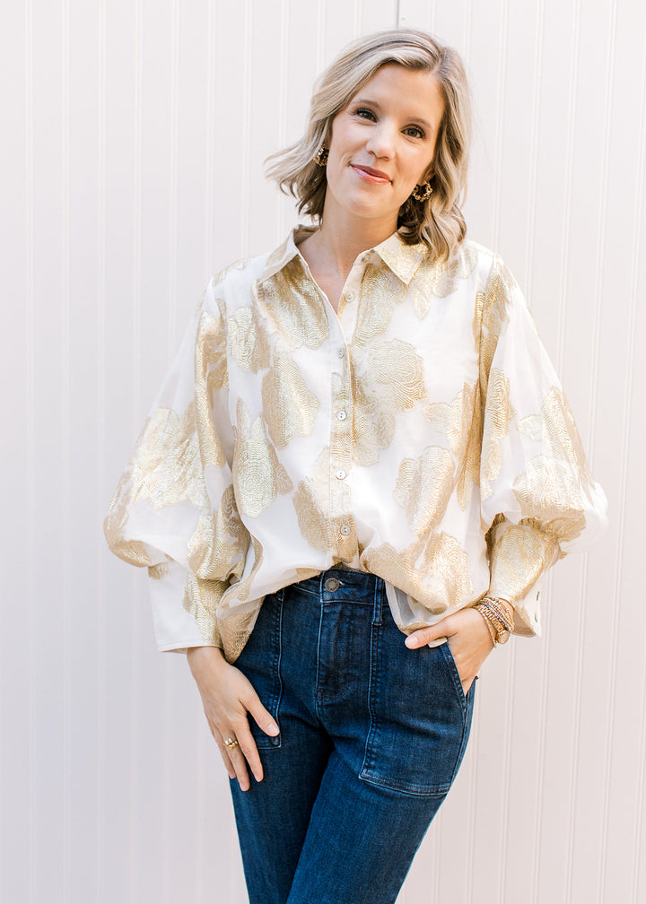 Gold Shimmer Pattern Top