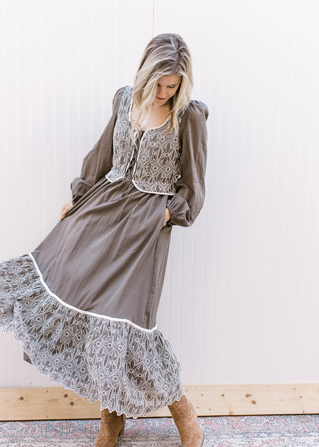 Gray Details Dress