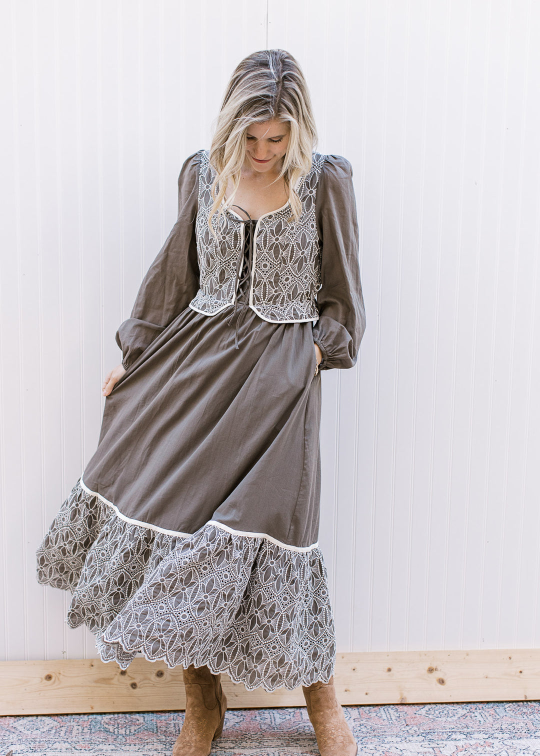 Gray Details Dress