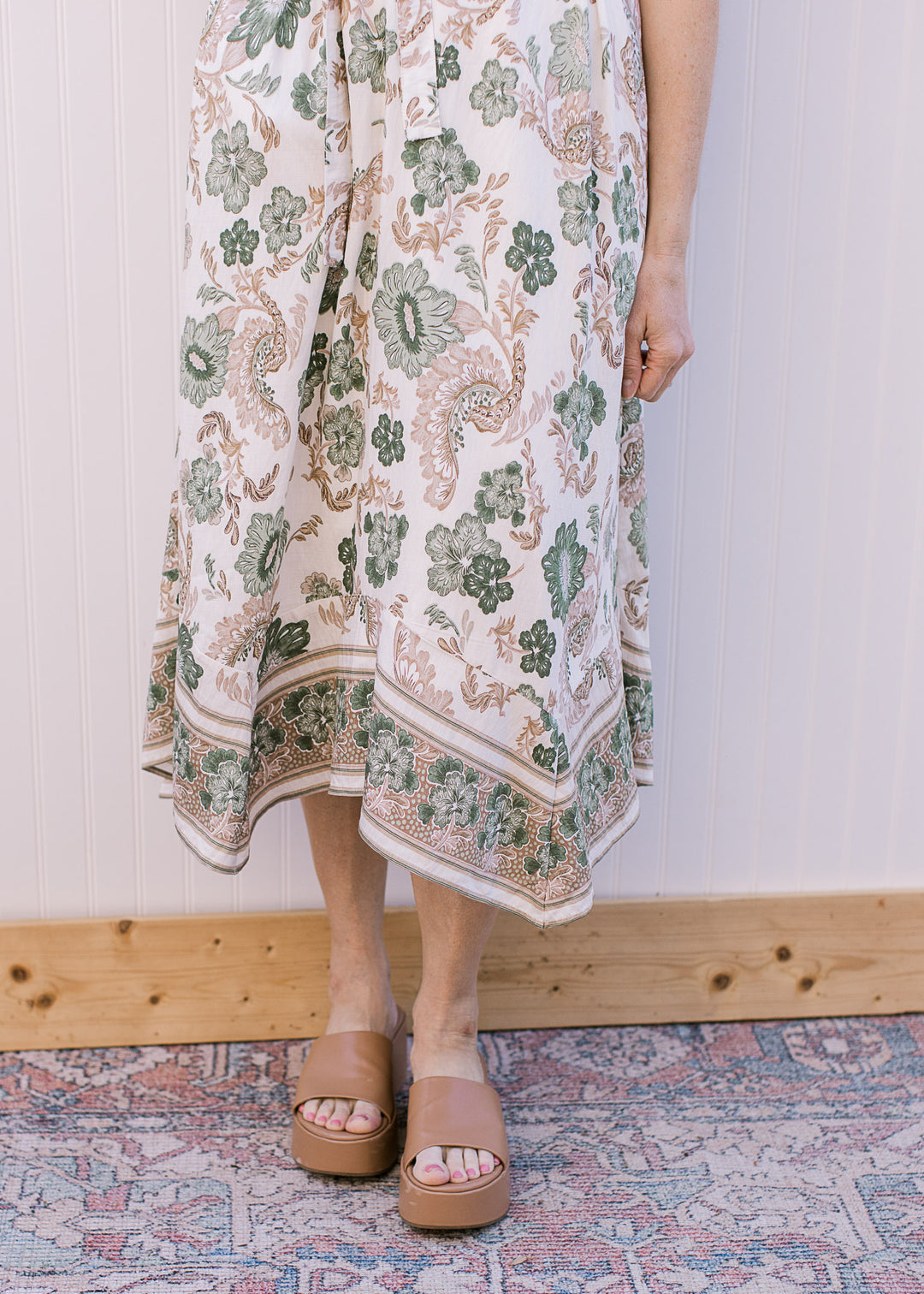 green and cream dress Green and Cream Dress