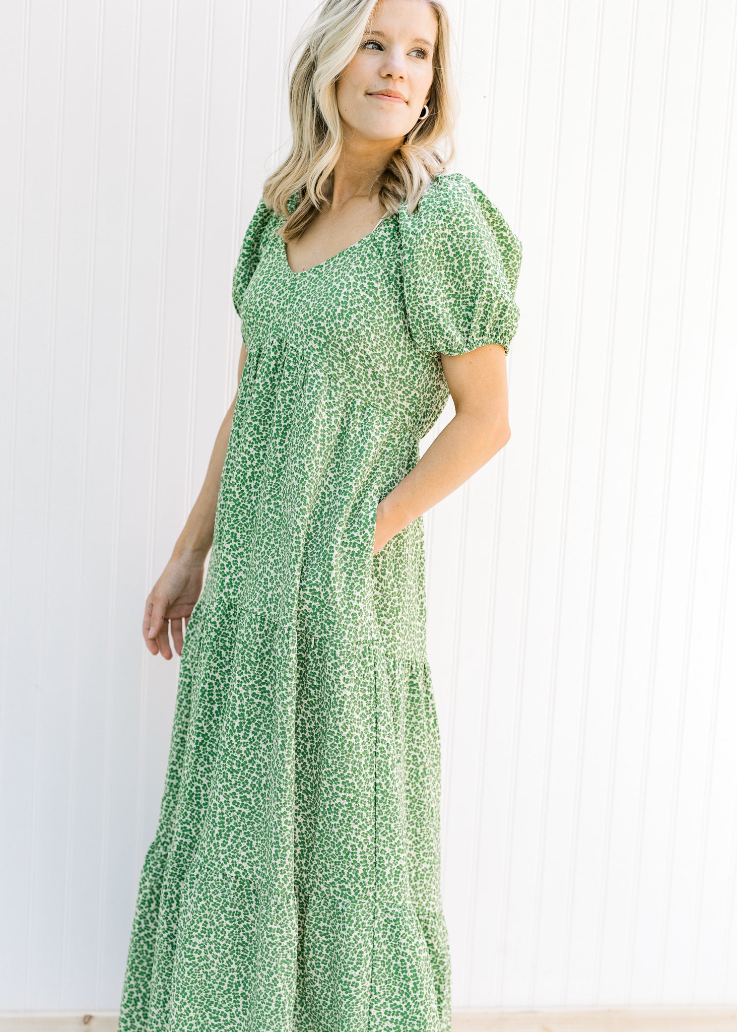 Green Microfloral Maxi Dress - Epiphany Boutique – Epiphany Boutiques