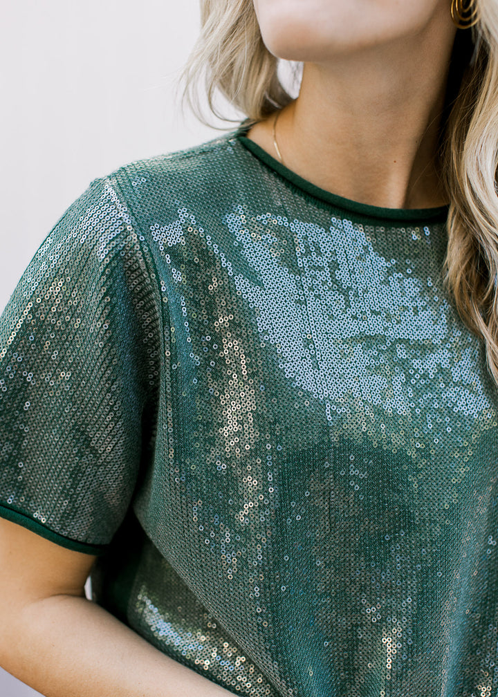 Green Sparkles Top