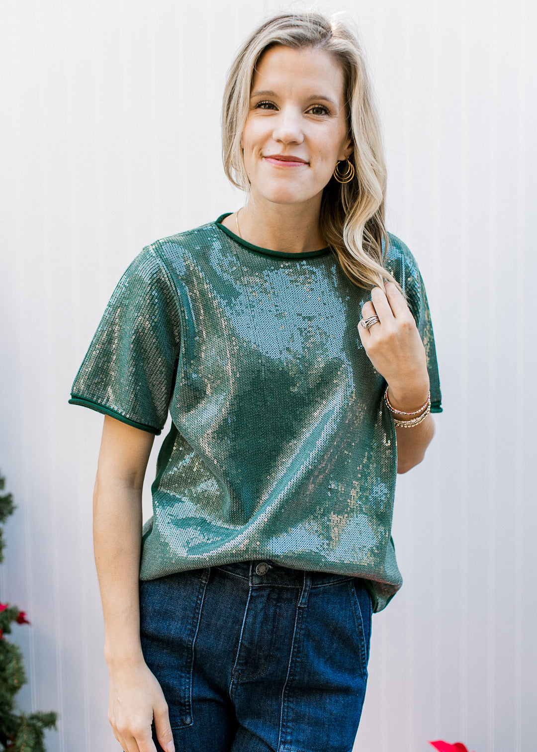 Green Sparkles Top