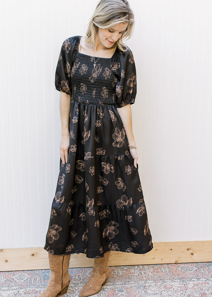 Indigo Bronze Petal Dress