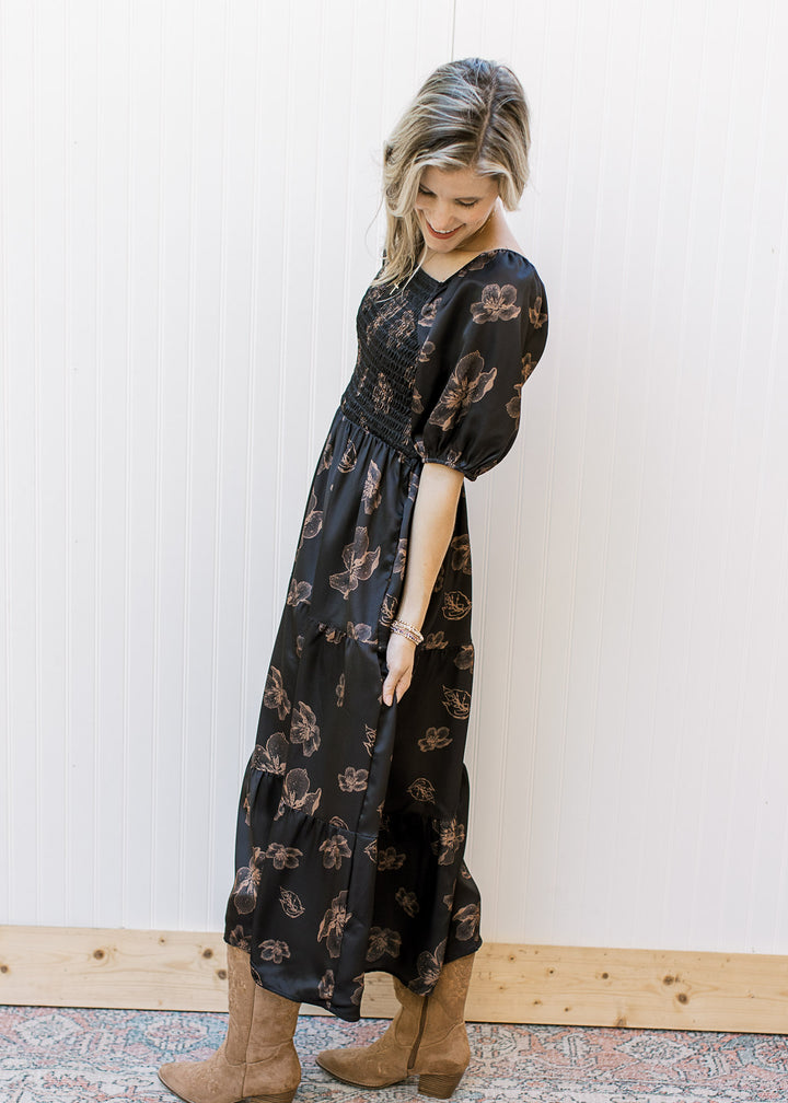 Indigo Bronze Petal Dress