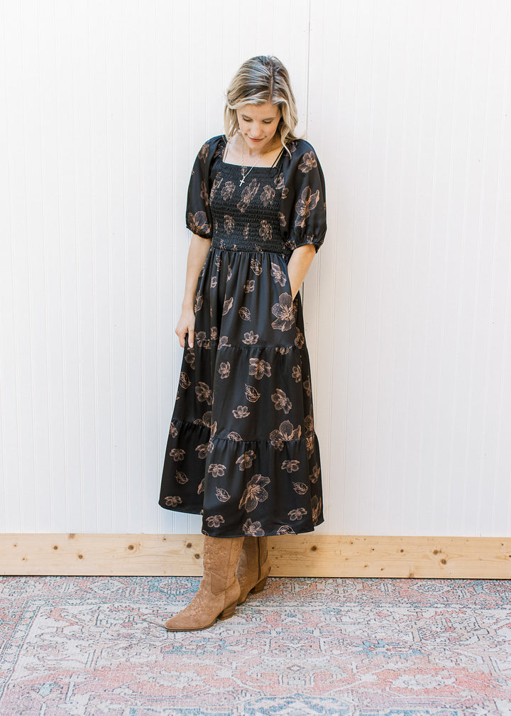Indigo Bronze Petal Dress