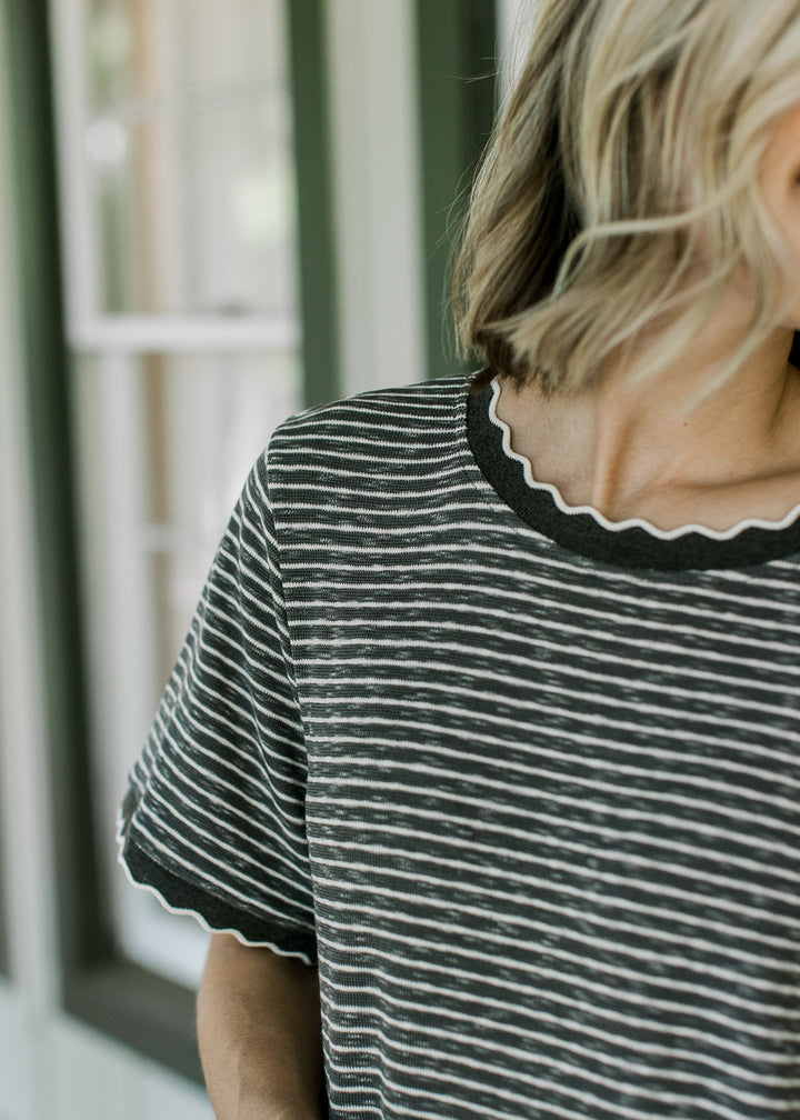 Charcoal and Ivory Scallop Maxi