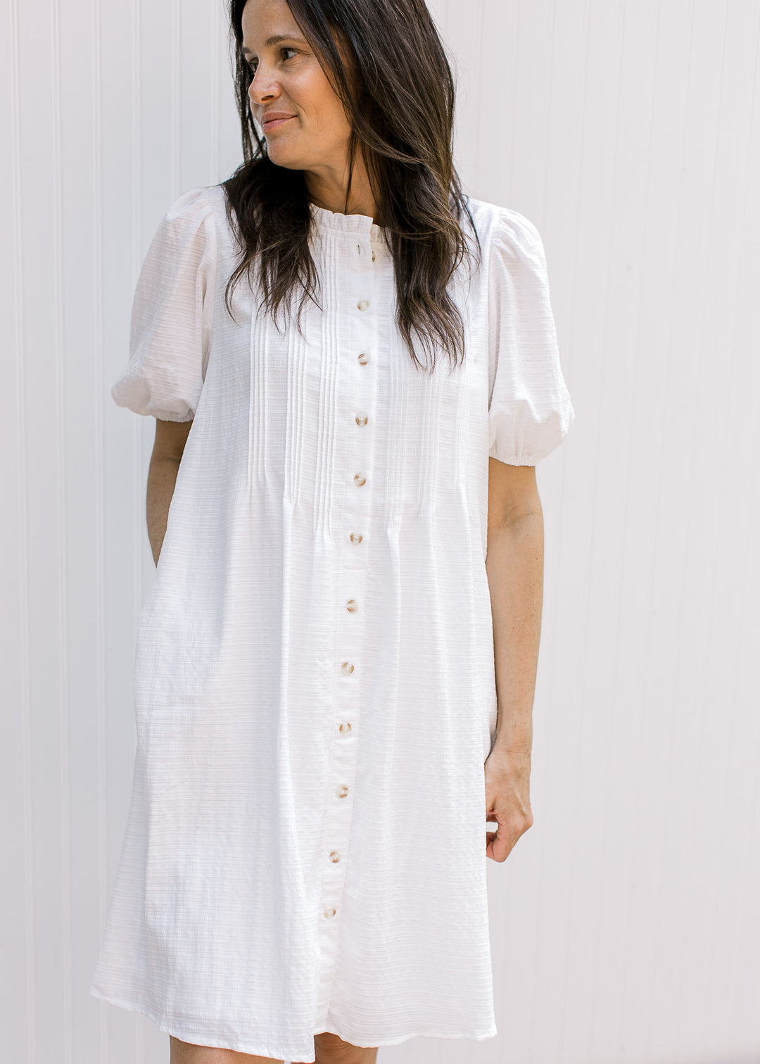Ivory Pleats Dress