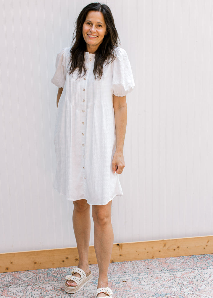 Ivory Pleats Dress