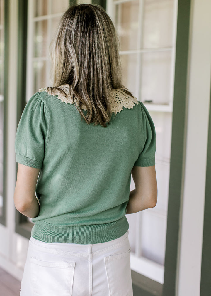 Jade Collar Detail Top