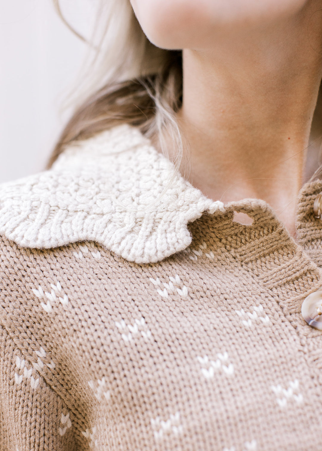 Knit Collar Cardigan
