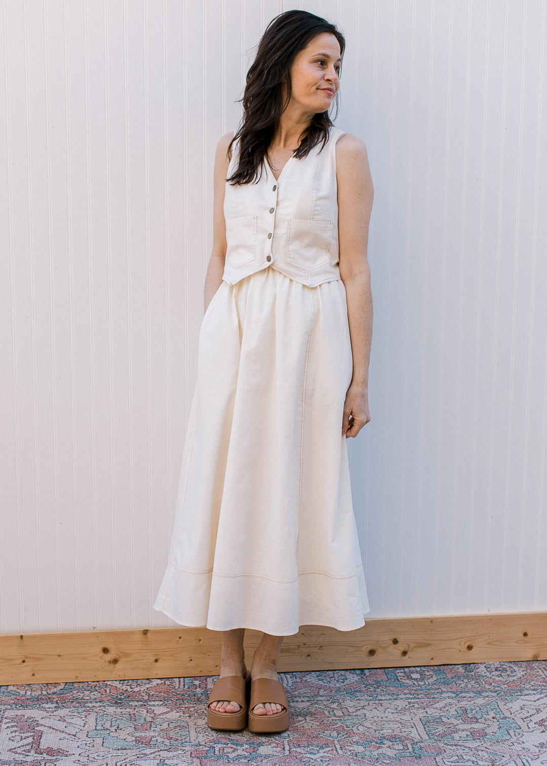 cream layered dress Amanda Tiered Dress in Cream XL / Cream