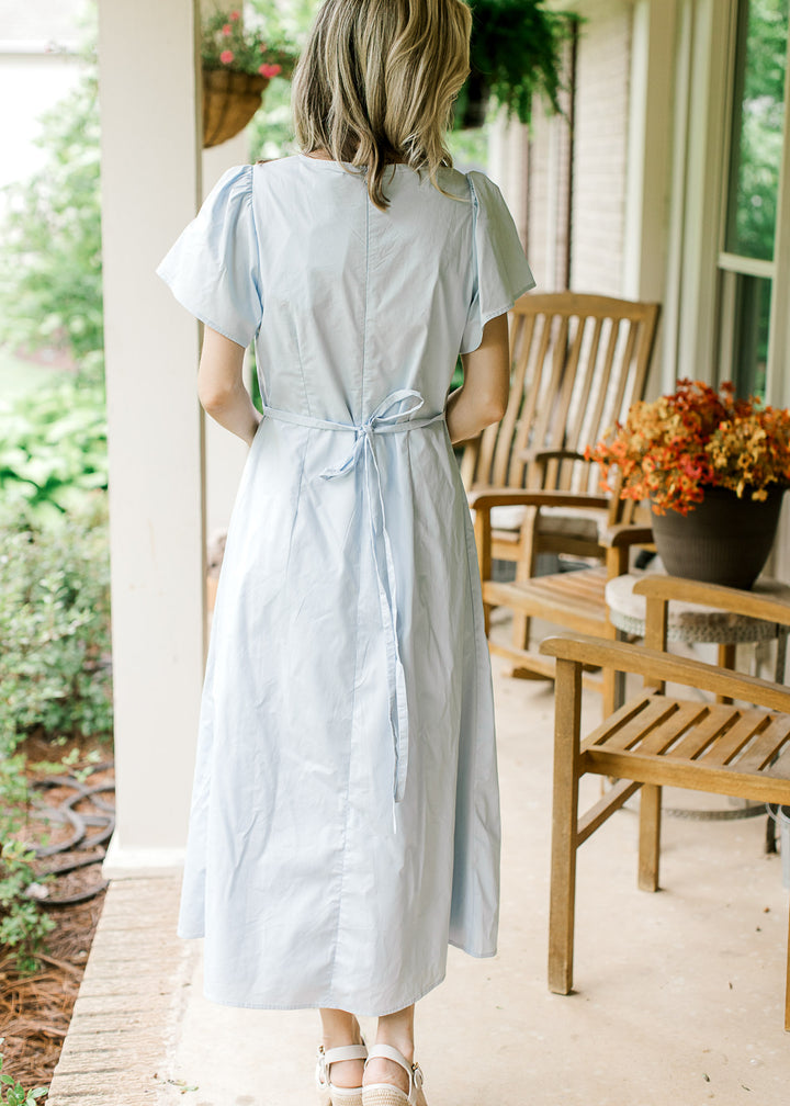 Light Blue Single Flower Dress