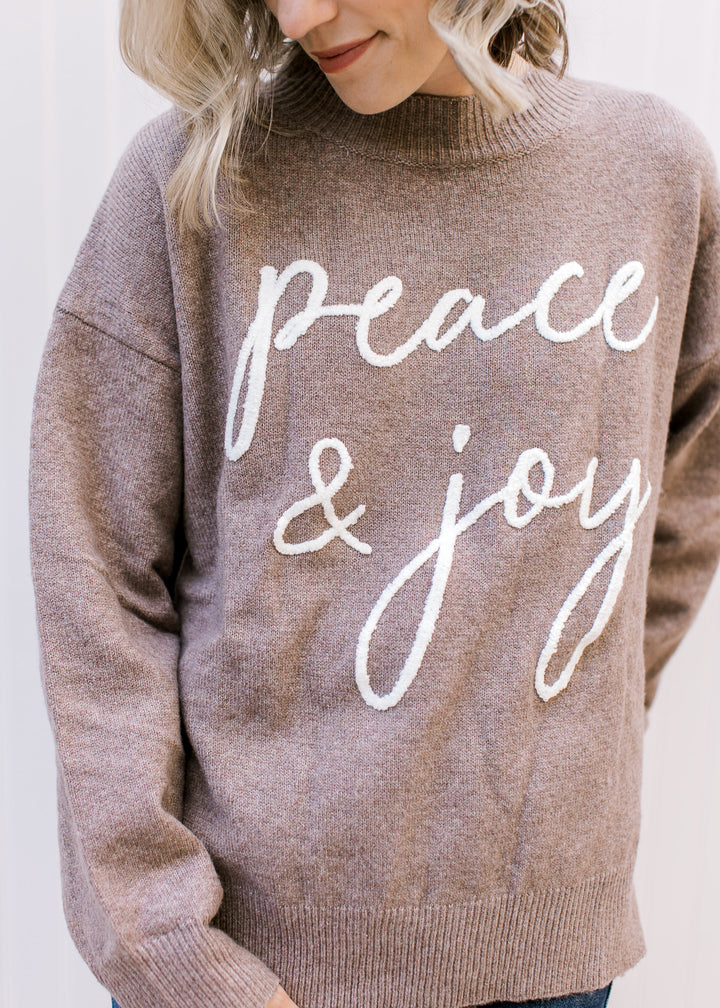 Mocha Peace and Joy Sweater