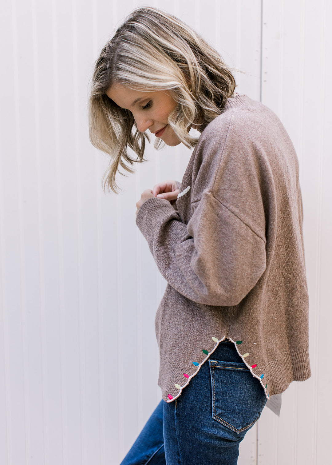 Mocha Peace and Joy Sweater