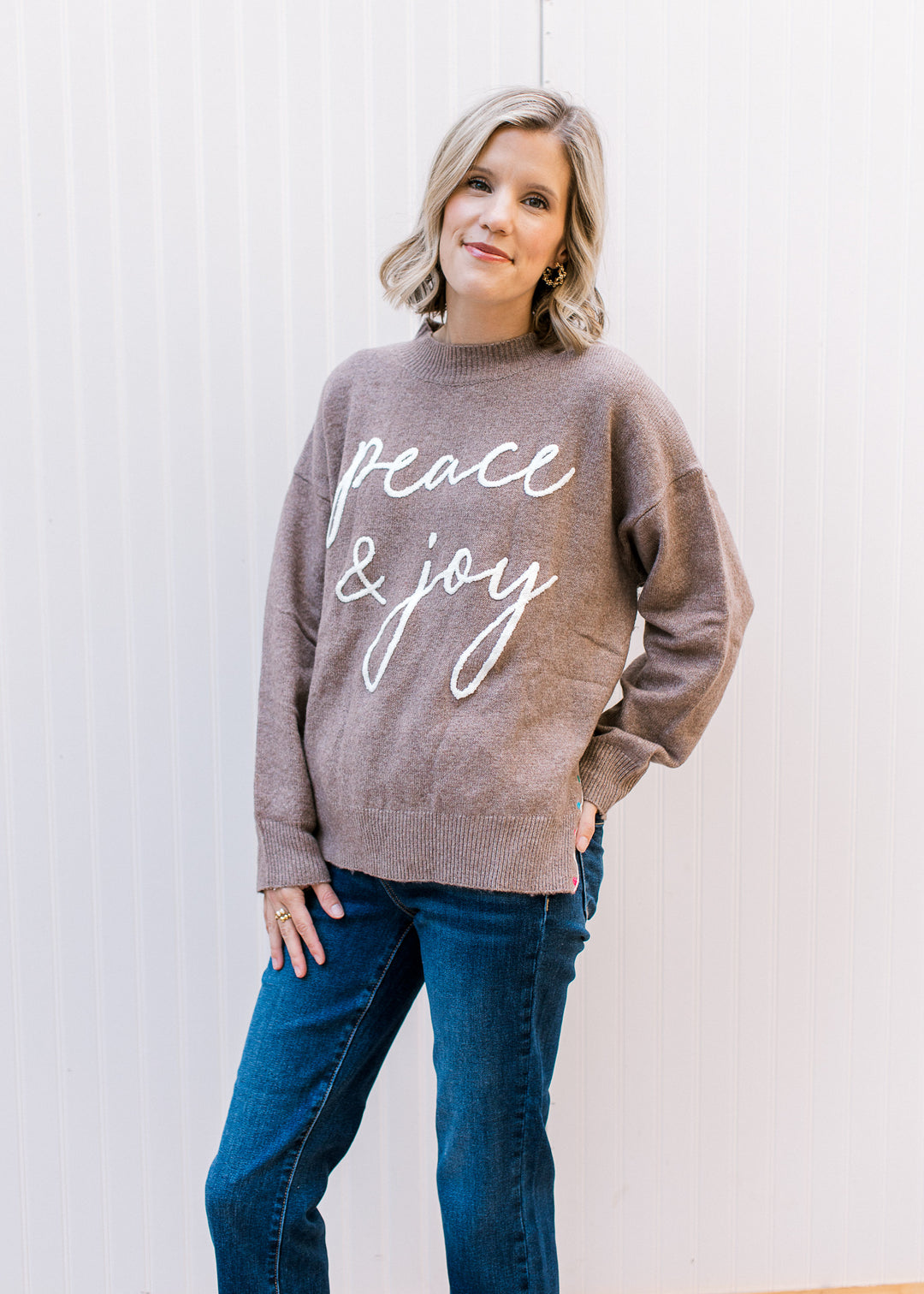 Mocha Peace and Joy Sweater