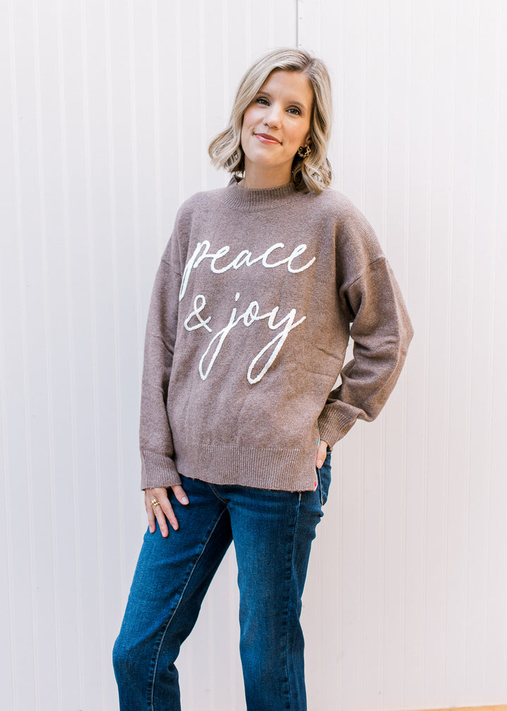 Mocha Peace and Joy Sweater