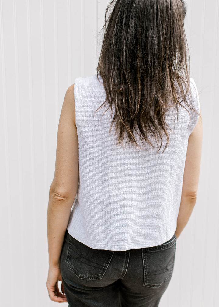 Mock Neck Shoulder Detail Top