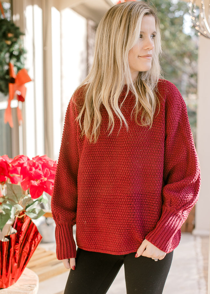 QX Muted Red Sweater