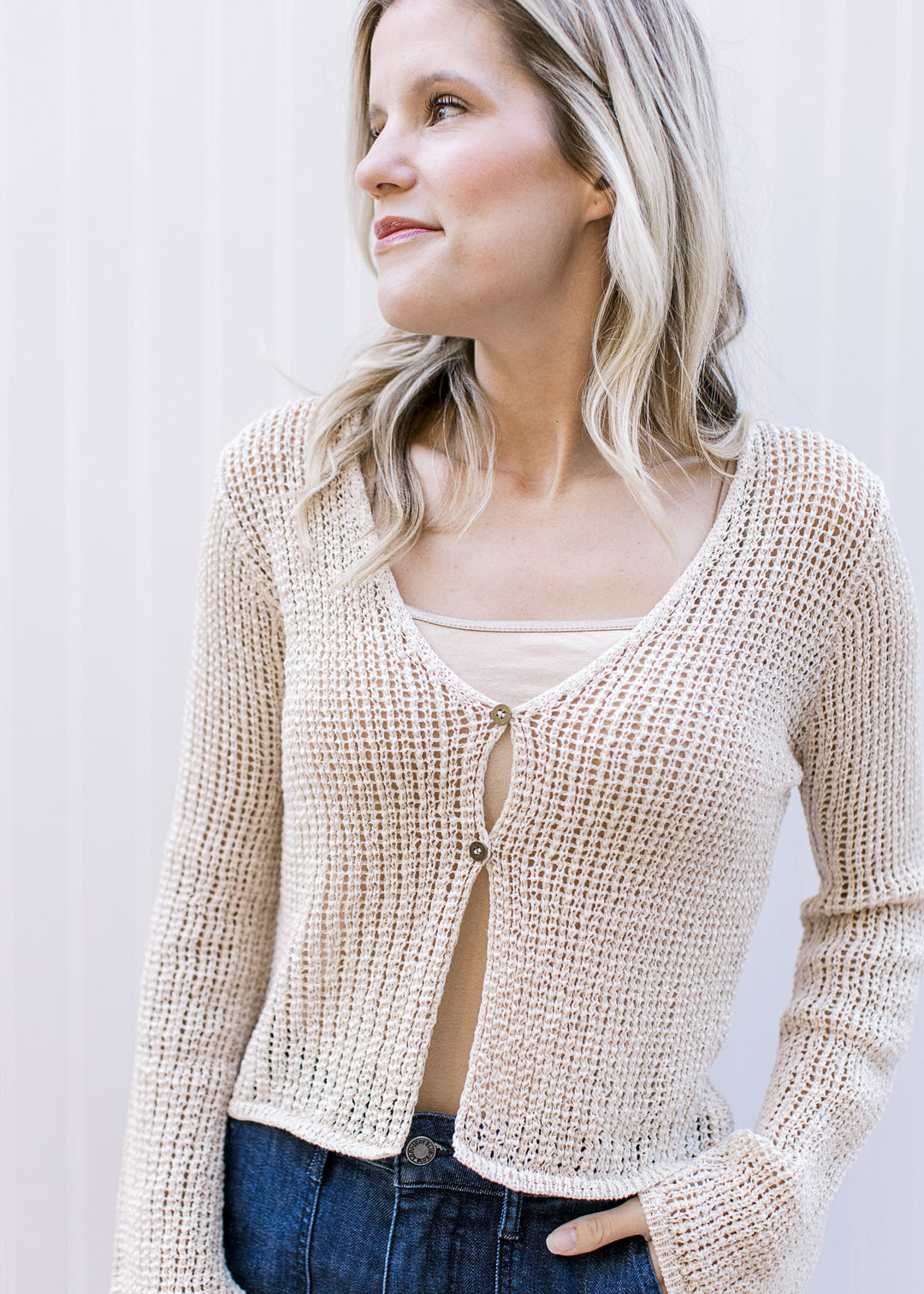 Natural Crochet Knit Cardigan