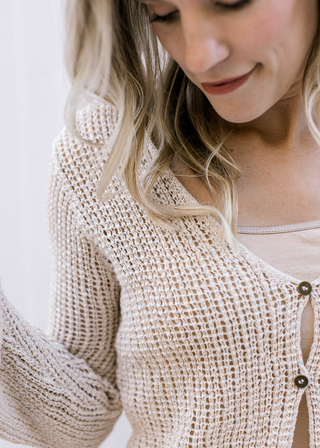 Natural Crochet Knit Cardigan