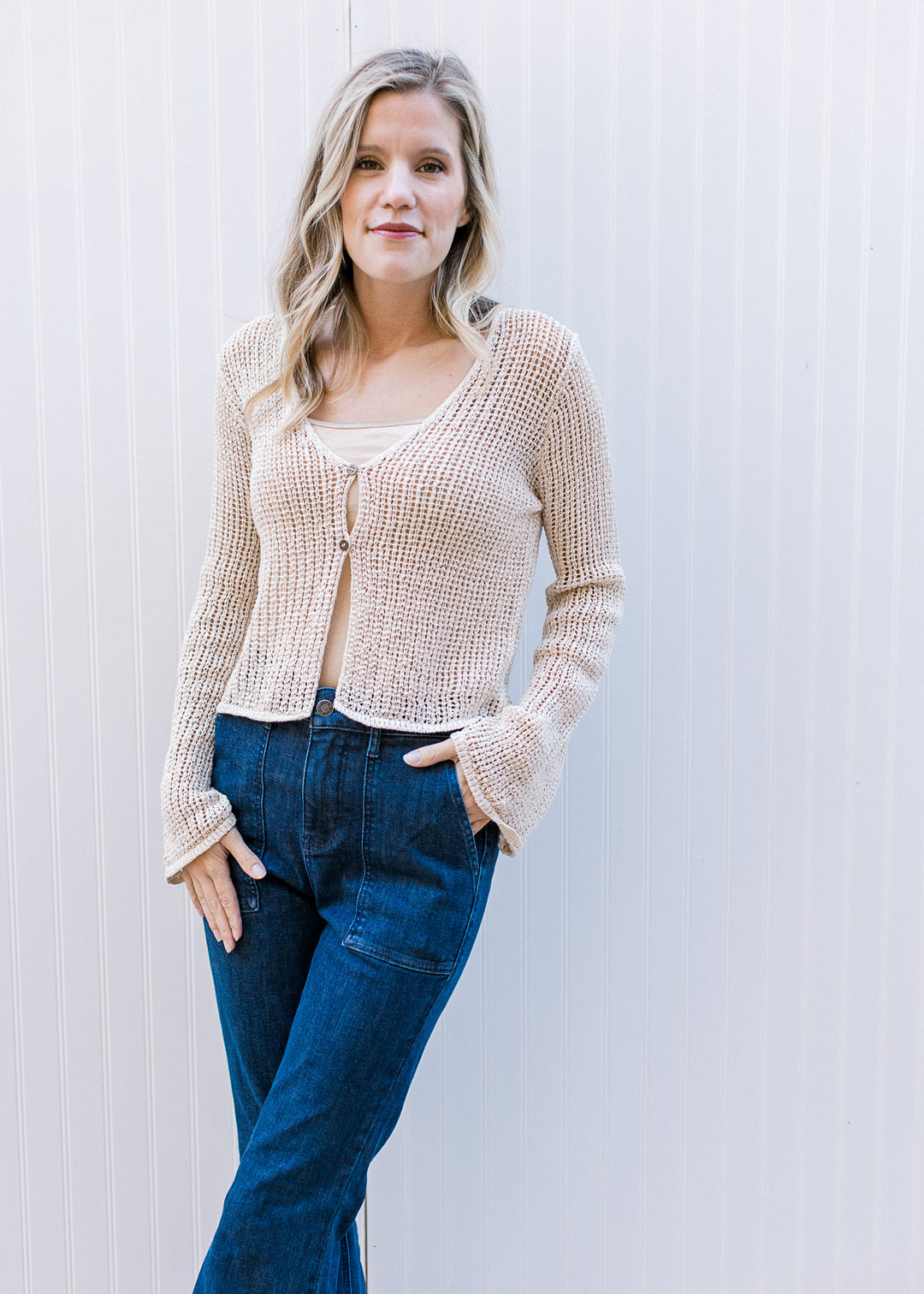 Natural Crochet Knit Cardigan