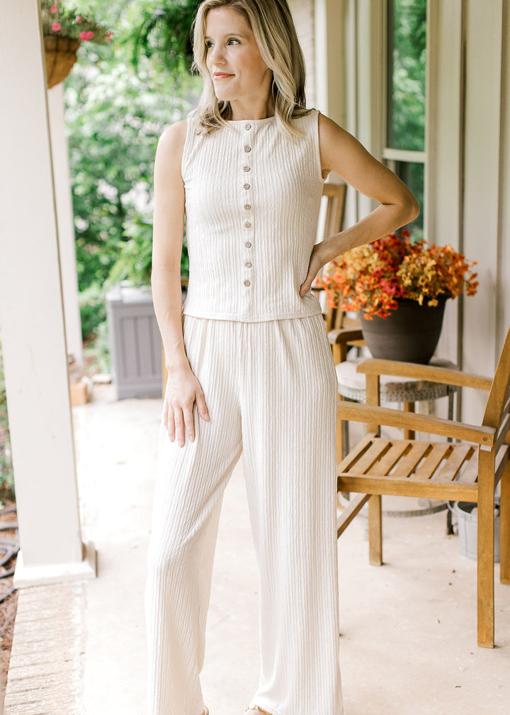 Oatmeal Button Pant Set