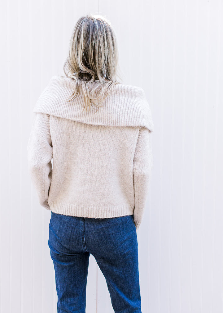 Oatmeal Wide Neck Sweater
