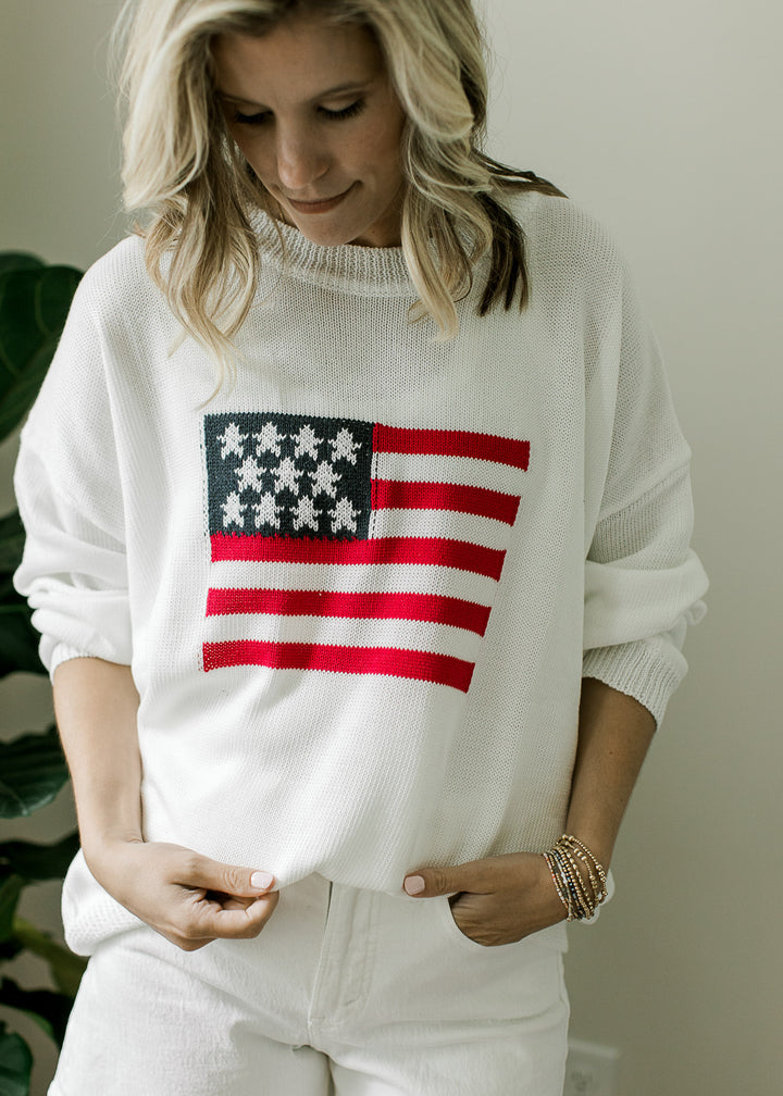 Over Sized USA Flag Sweater